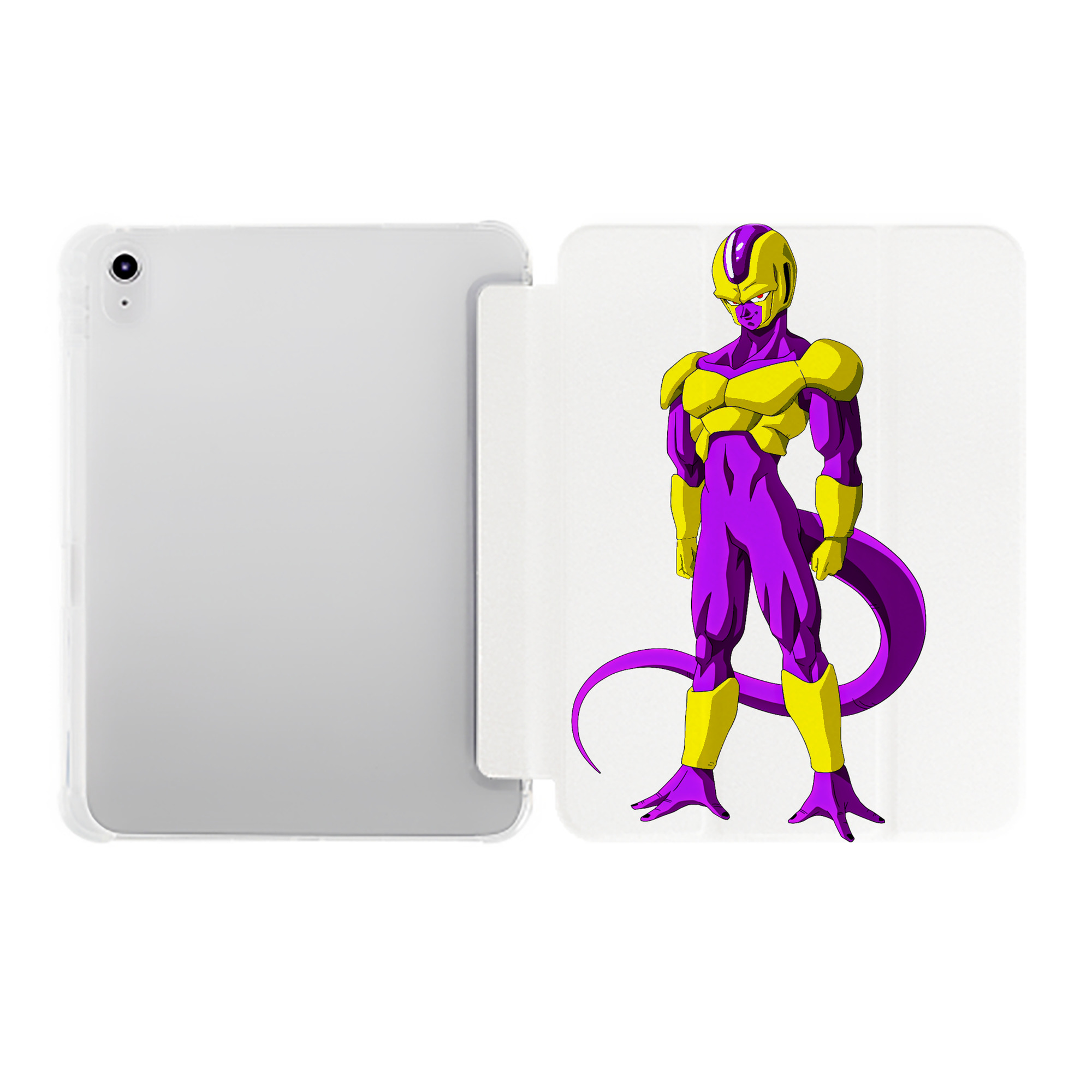 （画像用） ドラゴンボール フリーザ DRAGON BALL Frieza IPad ケース ペン収納付き 三つ折りスタンド PUレザー×シリコン 対応機種9.5/10.5/10.9インチ